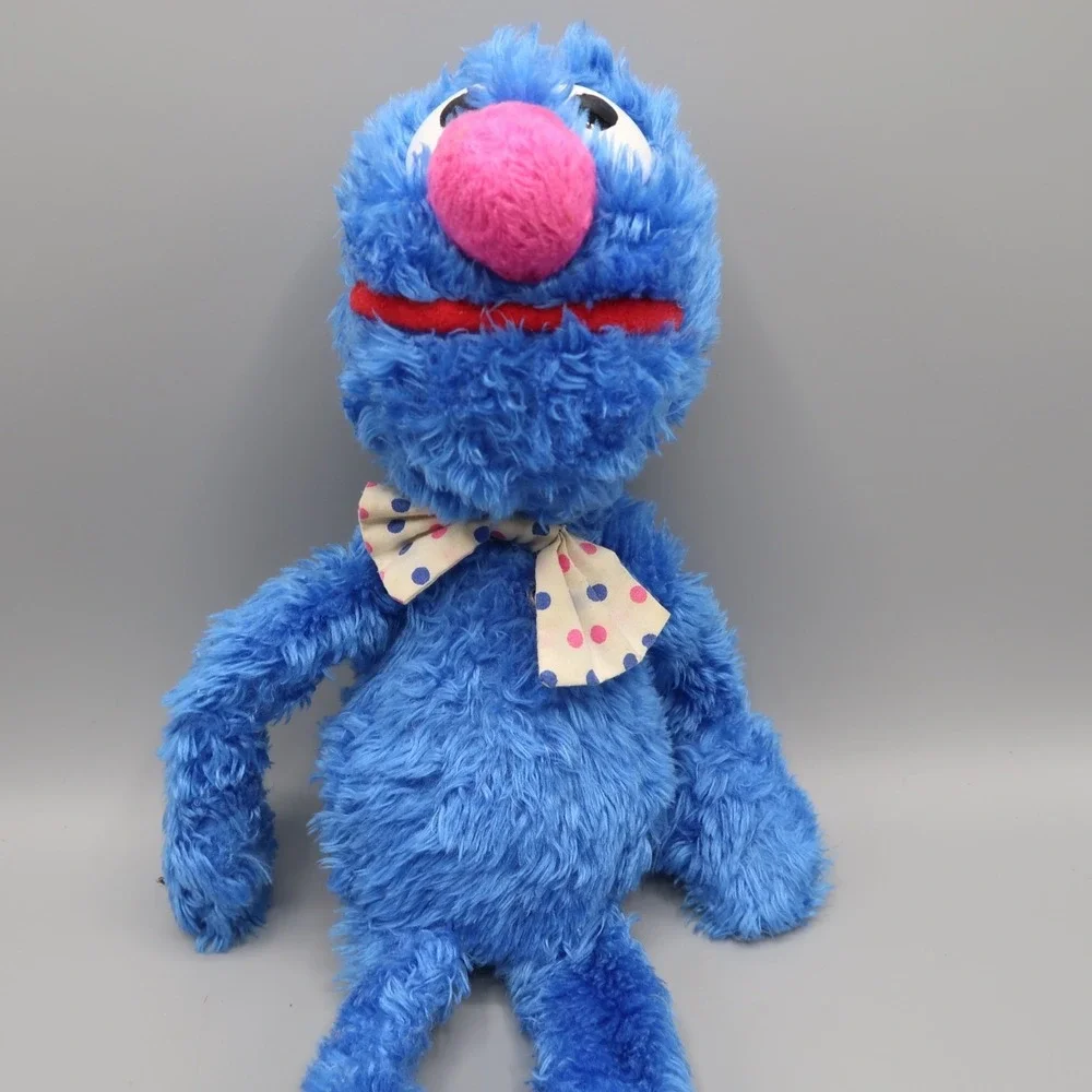 Vintage Applause Plush Stuffed Muppets Sesame street Grover Polka Dot Bow tie